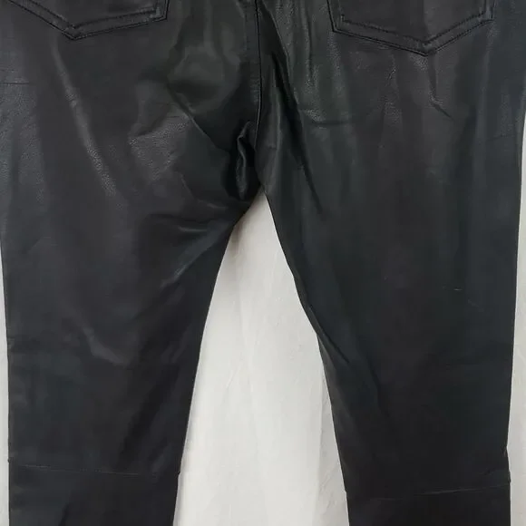 H&M Women's 8 Black Faux Leather Pants - Picture 12 of 13